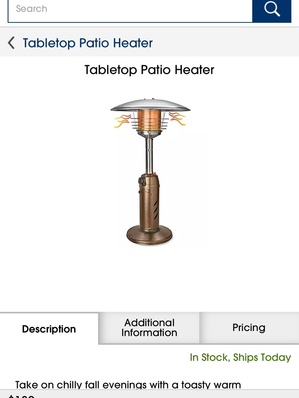 Tabletop Patio Heater in Bronze - Compact Outdoor Heater